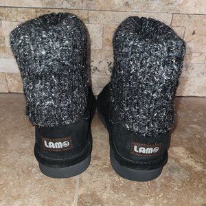 LAMO Black Suede Sweater Boots - Size 6